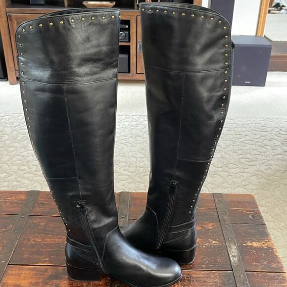 Gibson Latimer Black Leather Studded Over The Knee Boots Size 6 NWOT - Picture 5 of 8